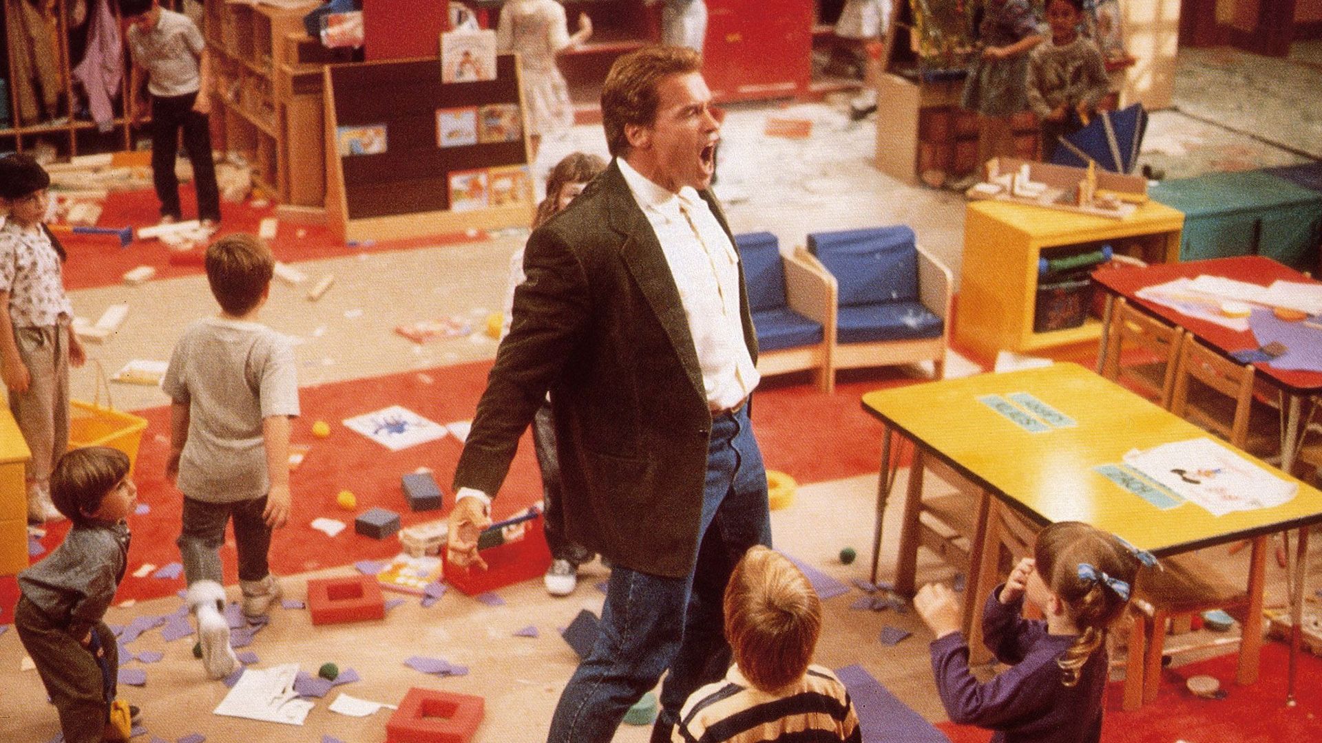 Arnold Schwarzenegger in "Kindergarten Cop."