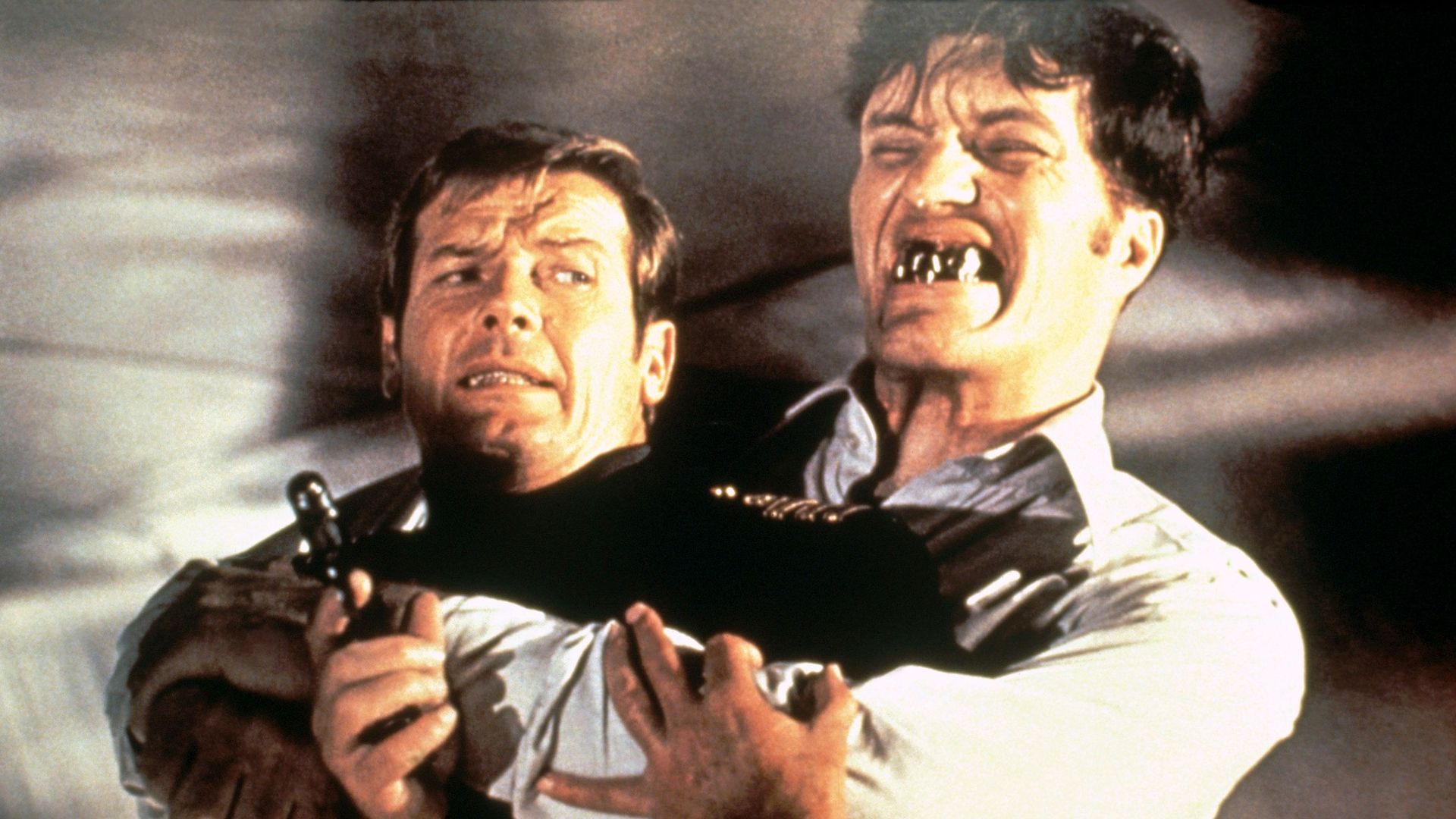 Roger Moore and Richard Kiel in "The Spy Who Loved Me."