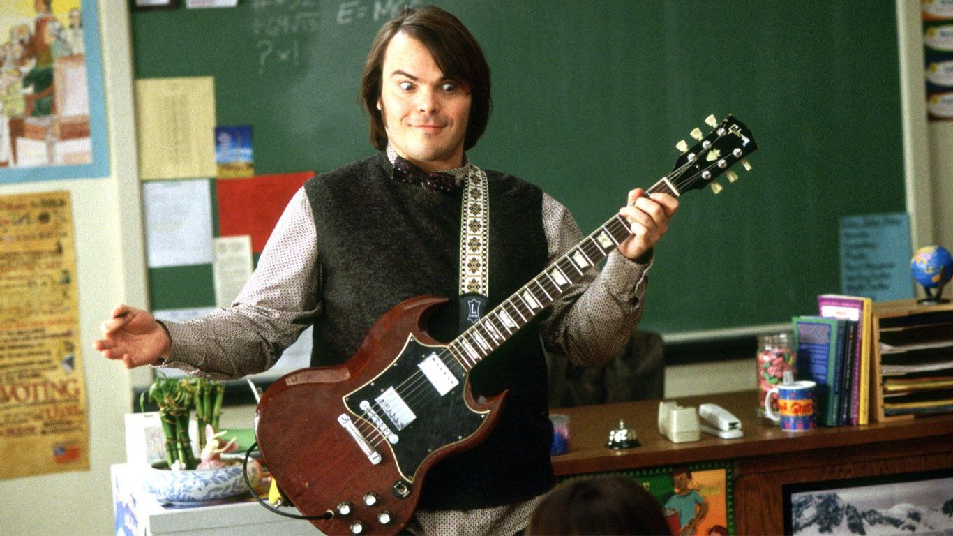 Movie Teachers - Jack Black in "School of Rock."