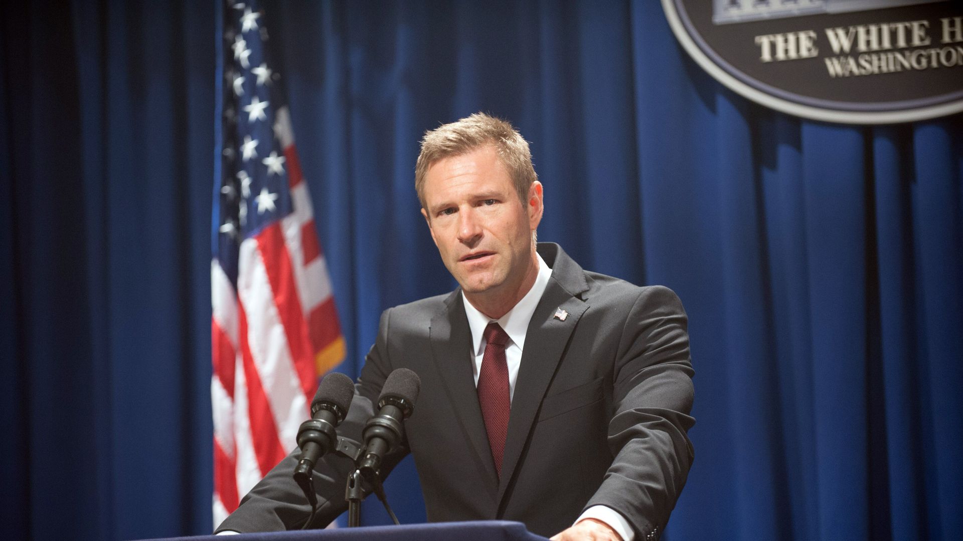 Aaron Eckhart in "Olympus Has Fallen."