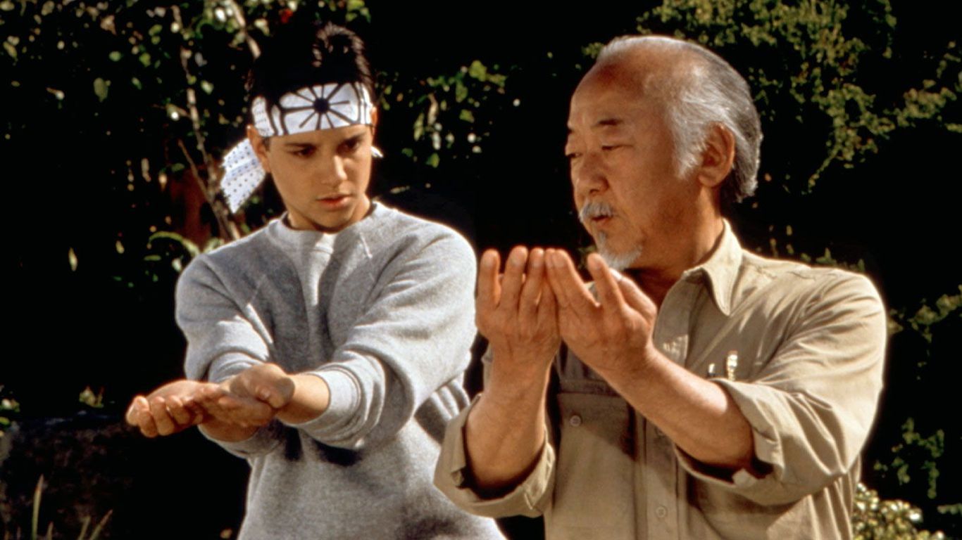Ralph Macchio and Pat Morita in "The Karate Kid, Part III."